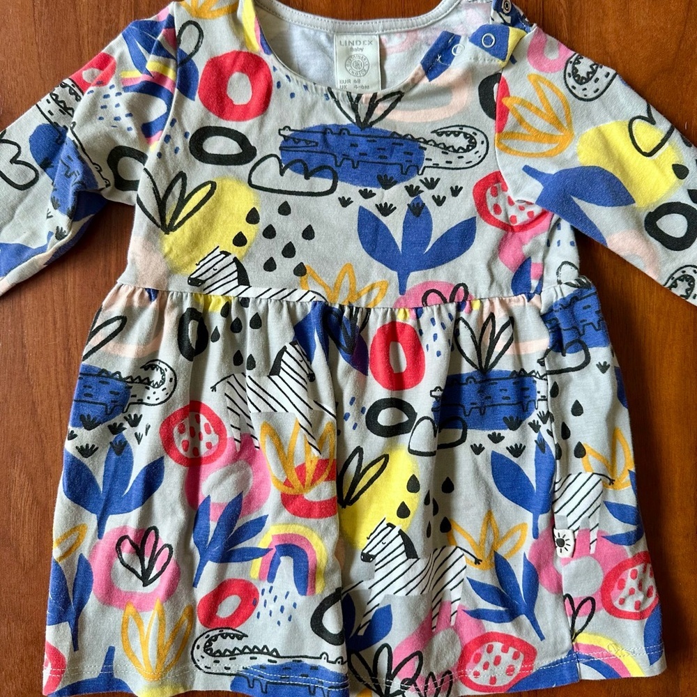 Colorful Patterned Dress 👗4-6mos